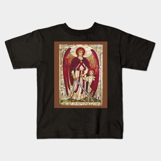 St Raphael Rafael Angel Catholic Saint Archangel Kids T-Shirt by hispanicworld